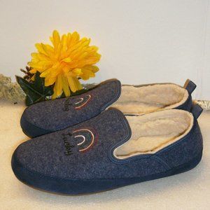 SOLD! LUCKY BRAND 10M Womens NEW Blue Dundi Felt Fleece Lined Slippers LK-KOZEY2